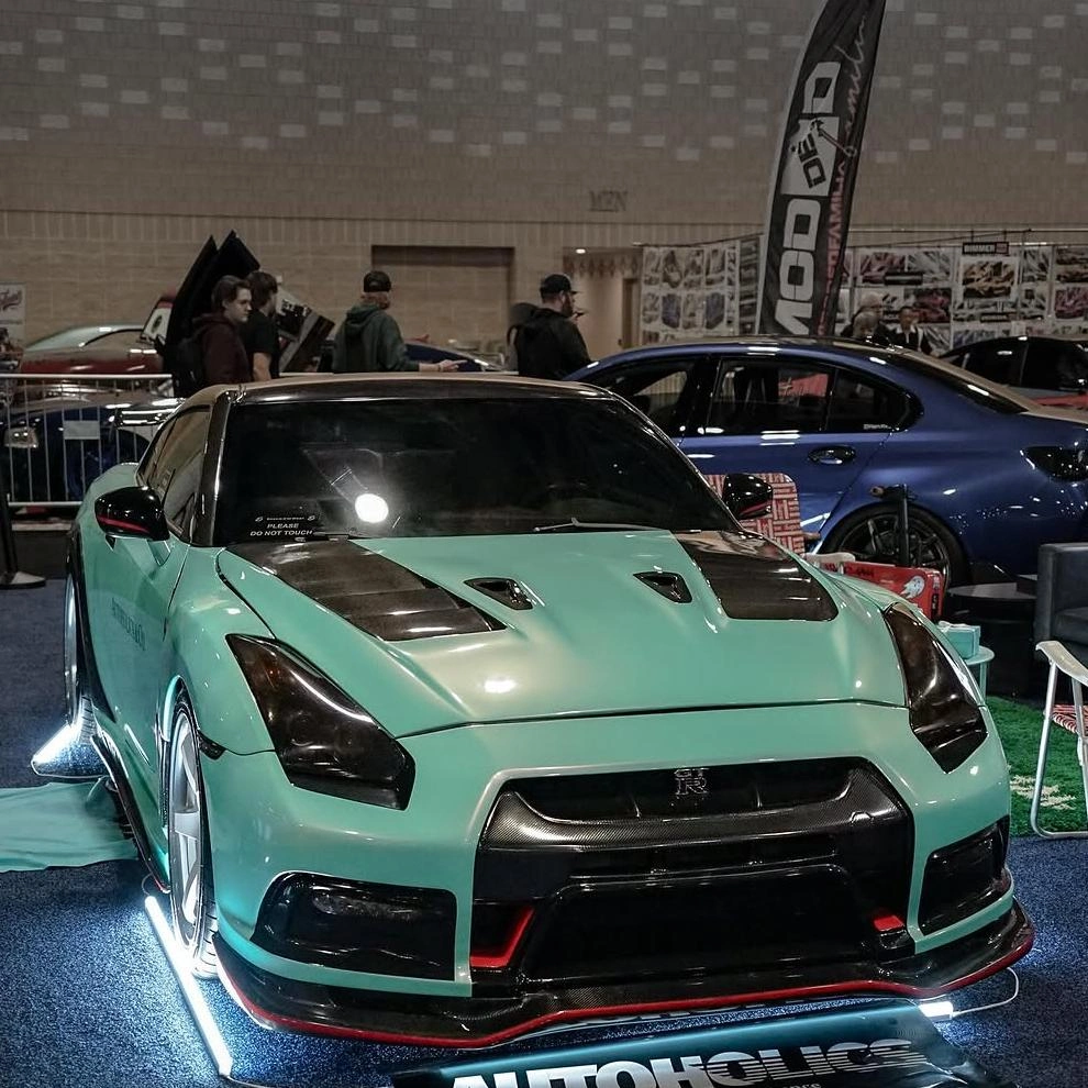 Gloss Racing Tiffany Blue Car Vinyl Wrap PET Gloss