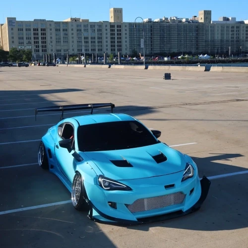 Light Blue to Dark Blue Gradient Custom Car Wrap: Sporty Upgrade for the BRZ GT